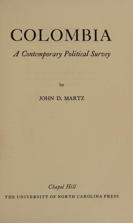 Colombia: A Contemporary Political Survey