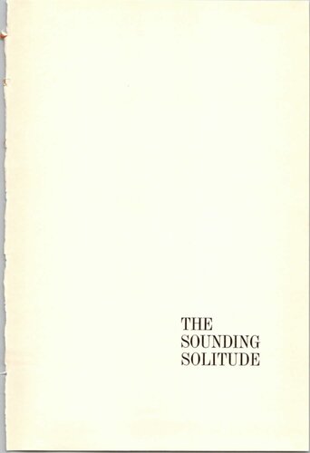 The Sounding Solitude: Meditations for Religious Women