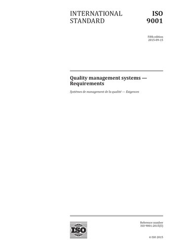 ISO 9001:2015 Quality management systems — Requirements