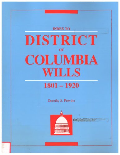 Index to District of Columbia Wills, 1801-1920