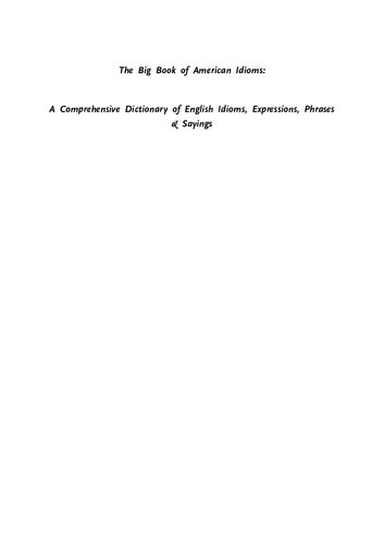 The Big Book of American Idioms