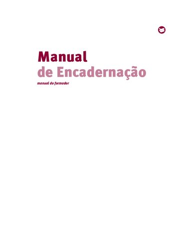 Manual de encadernação: manual do formador
