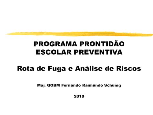 Rota de fuga e análise de riscos, emergência
