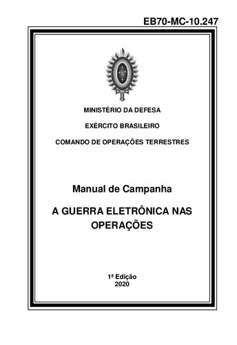 Manual de campanha: a guerra eletrônica nas operações (EB70-MC-10.247)