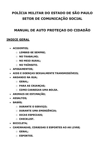 Manual de auto proteção do cidadão