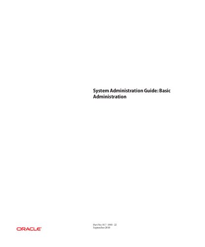 System administration guide: basic administration