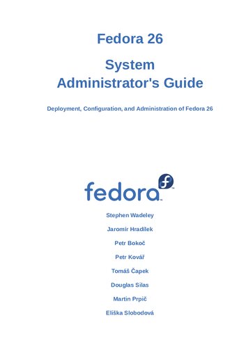 Fedora 26: system administrator's guide: deployment, configuration and administration