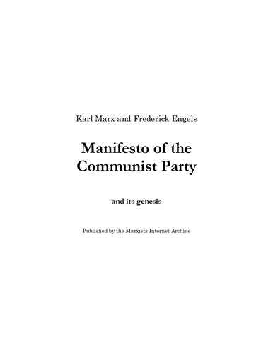 Manifesto of the Communist Party and its genesis