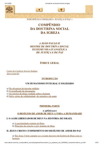 Compêndio: da Doutrina Social da Igreja