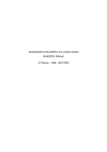 Marxismo e filosofia da linguagem