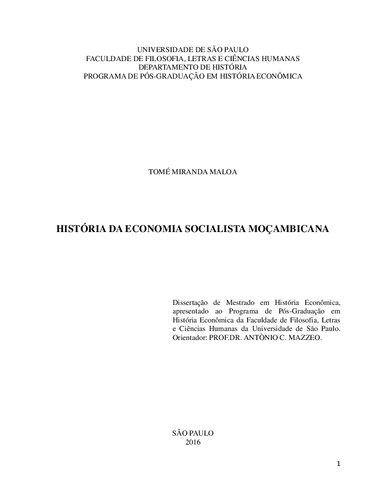 História da economia socialista moçambicana