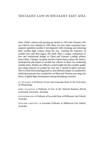 Socialist Law in Socialist East Asia