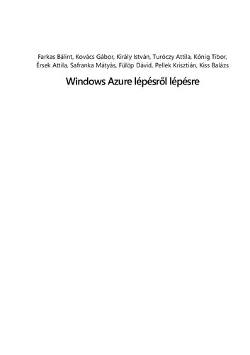 Windows Azure lépésről lépésre