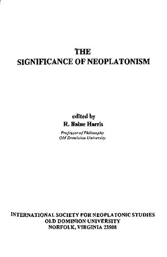The Significance of Neoplatonism