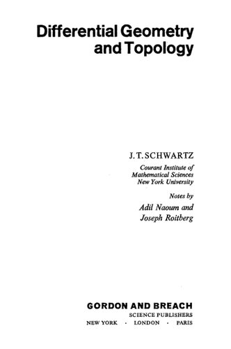 Differential Geometry and Topology