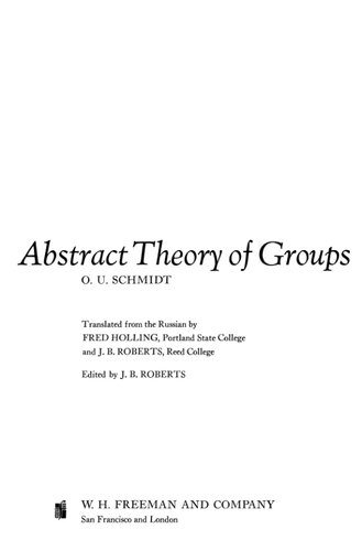 Abstract Theory of Groups