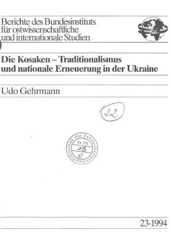 Die Kosaken - Traditionalismus und nationale Erneuerung in der Ukraine
