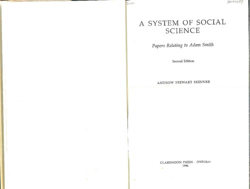 A System of Social Science : papers relating to Adam Smith