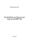 Zur Echtheit von Toccata und Fuge d-moll BWV 565