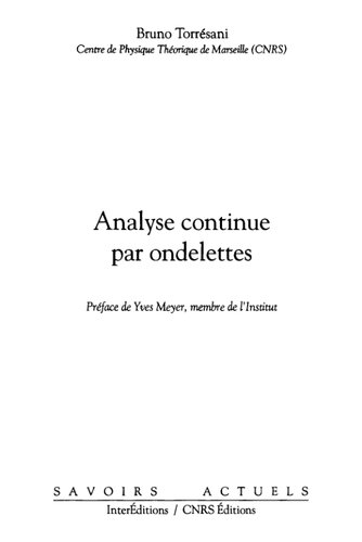 Analyse continue par ondelettes
