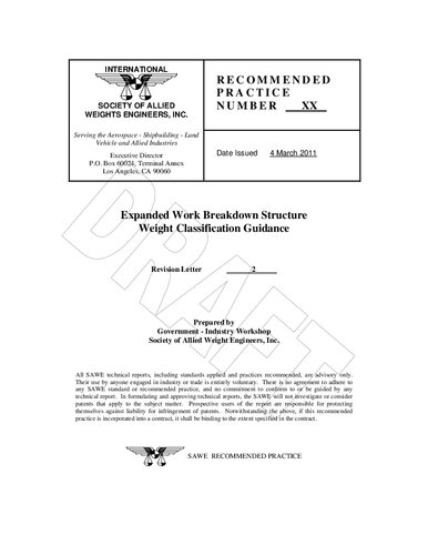 ESWBS Expanded Work Breakdown Structure