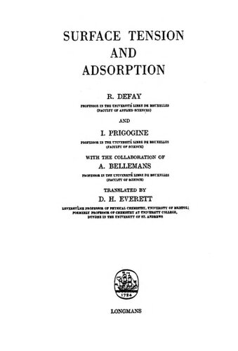 Surface tension and adsorption