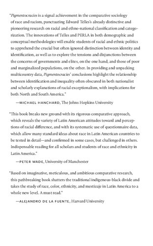 Pigmentocracies: Ethnicity, Race, and Color in Latin America