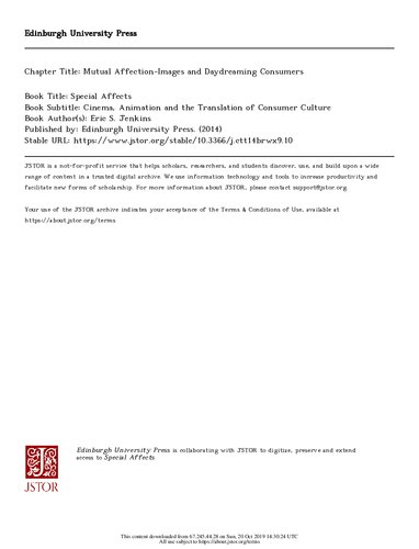 Special Affects: Cinema, Animation and the Translation of Consumer Culture