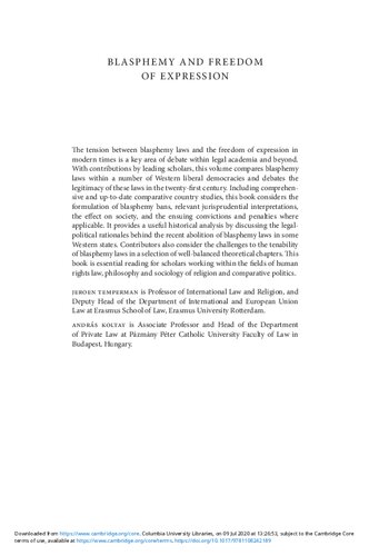 Blasphemy and Freedom of Expression: Comparative, Theoretical and Historical Reflections After the Charlie Hebdo Massacre