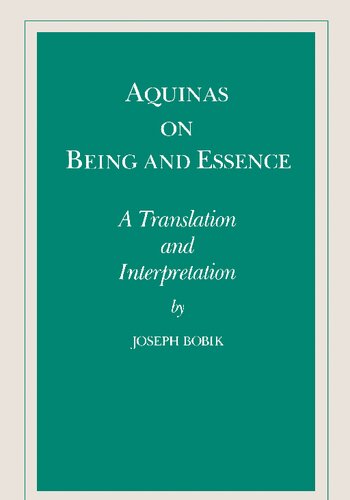 On Being and Essence: A Translation and Interpretation