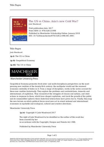 US Vs China: Asia's New Cold War?