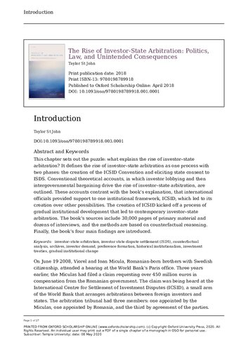 The Rise of Investor-State Arbitration: Politics, Law, and Unintended Consequences