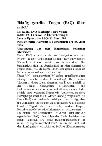 Häufig  gestellte  Fragen  (FAQ)  über  mIRC