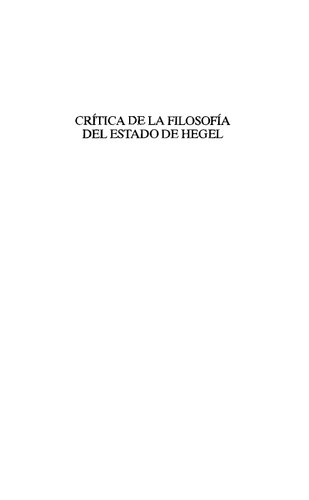 Crítica de la Filosofía del Estado de Hegel