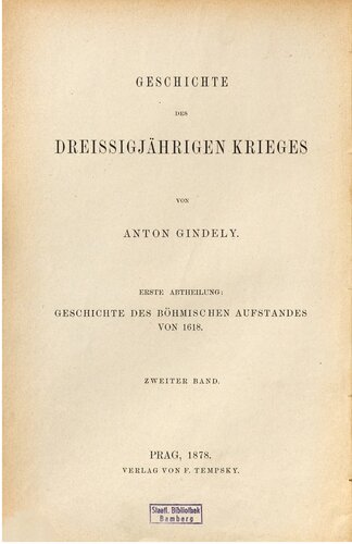 Geschichte des Böhmischen Aufstandes von 1618