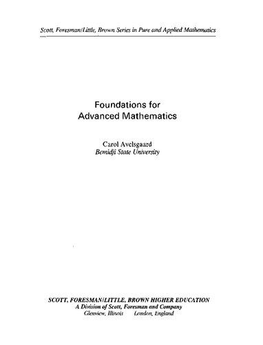 Foundations for Advanced Mathematics