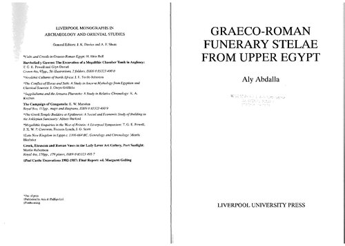 Graeco-roman funerary stelae from upper Egypt