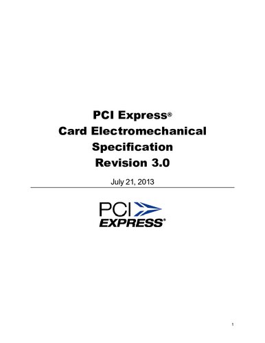 PCI Express Card Electromechanical Specification, Revision 3.0