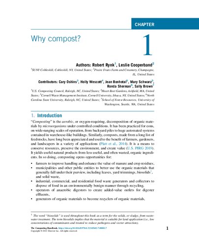 The Composting Handbook: A how-to and why manual for farm, municipal, institutional and commercial composters