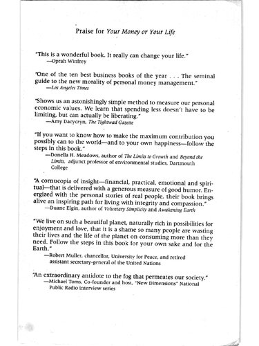 Your Money or Your Life: Transforming Your Relationship with Money and Achieving Financial Independence