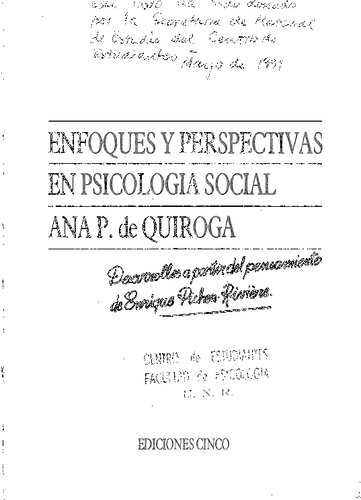 Enfoques y perspectivas en psicología social