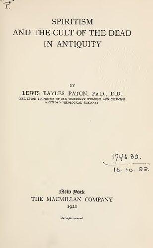 Spiritism and the cult of the dead in antiquity