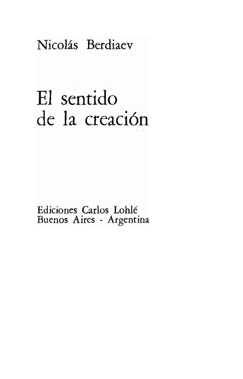 El sentido de la creación