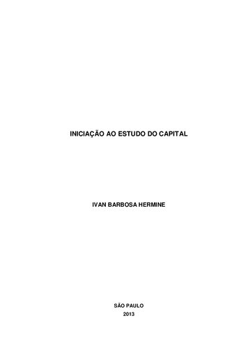Iniciação ao estudo do Capital