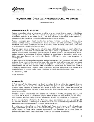 Pequena história da imprensa social no Brasil