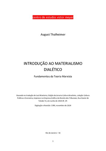 Introdução ao materialismo dialético