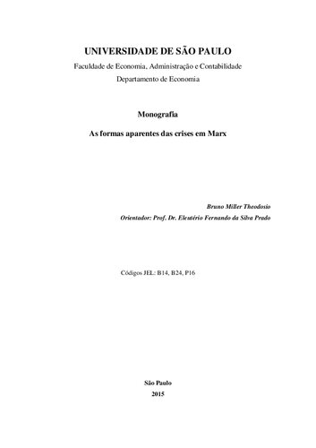 As Formas Aparentes das Crises em Marx