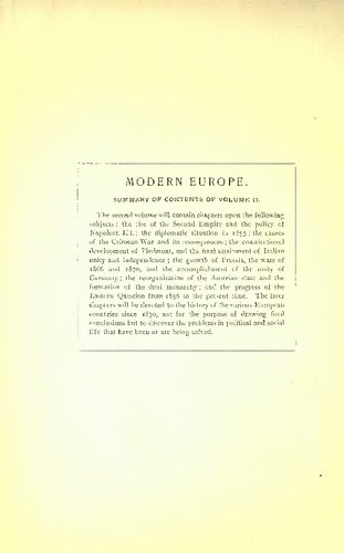 The Historical Development of Modern Europe from the Congress of Vienna to the Present Time / 1815-1850
