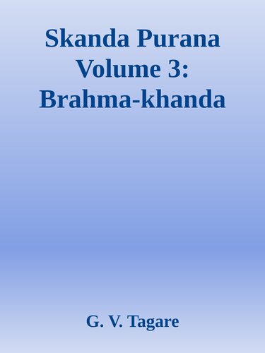 Skanda Purana Volume 3: Brahma-khanda