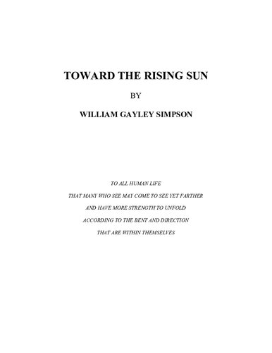 Toward the Rising Sun